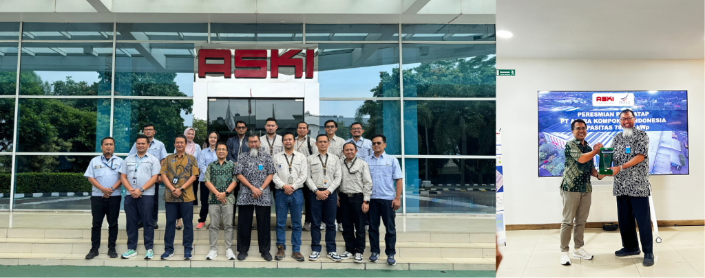 Peresmian  PLTS Atap berkapasitas 788,97 kWp pada fasilitas produksi ASKI yang berlokasi di Bogor.